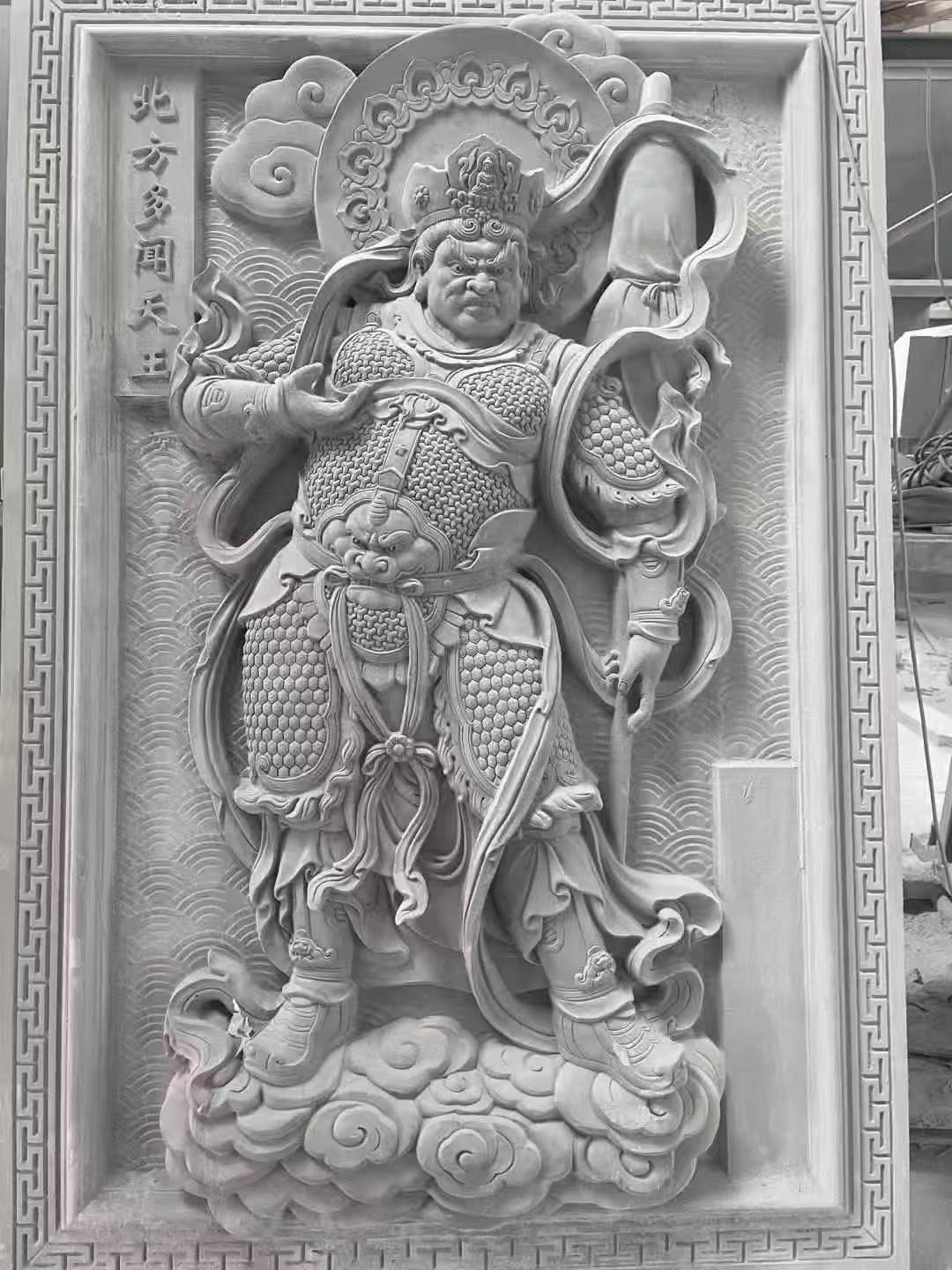 南宁 芝麻灰花岗岩人物雕刻——多闻天王